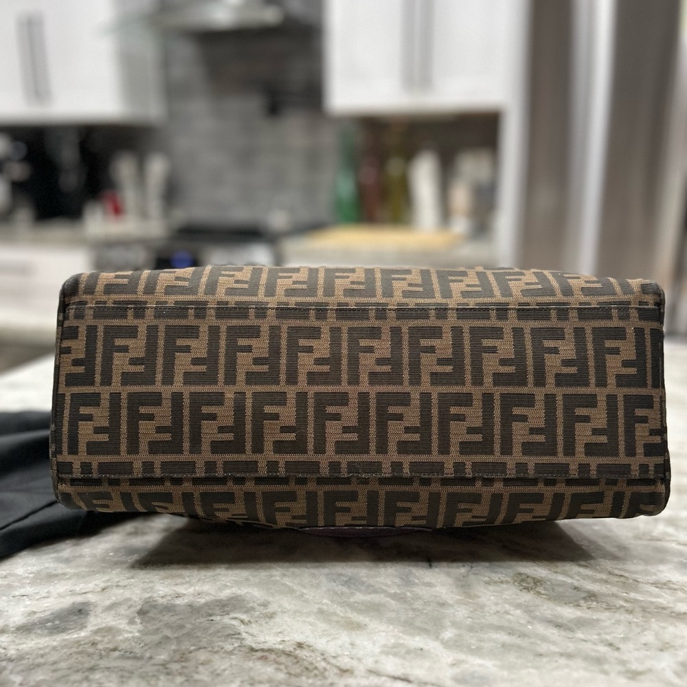 Fendi Zucca Authentic FF Du Jour Brown and Purple Satchel - Picture 10 of 17
